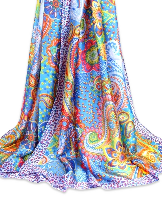 Mandala sjaal silky - Blue