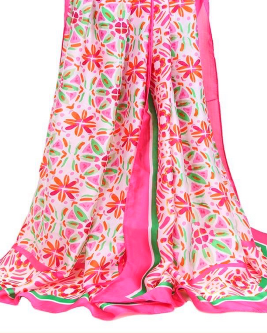Fleur sjaal silky - Fuchsia
