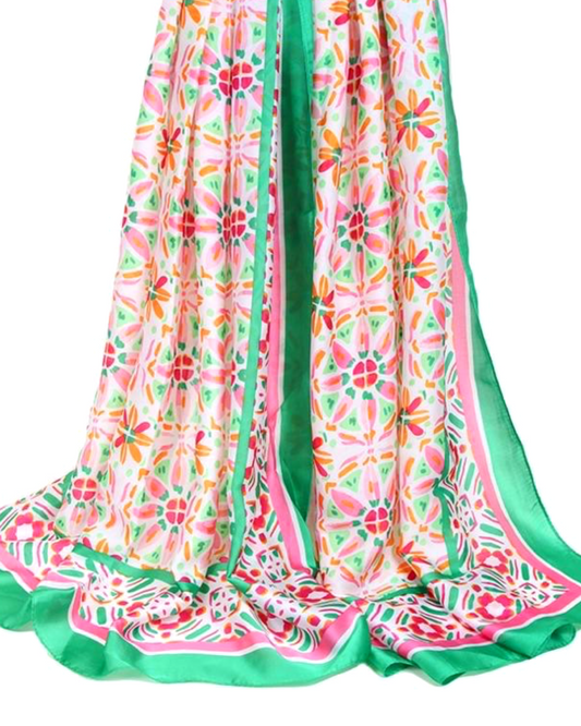 Fleur sjaal silky - Green