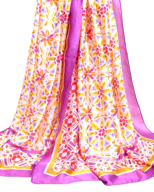Fleur sjaal silky - Purple