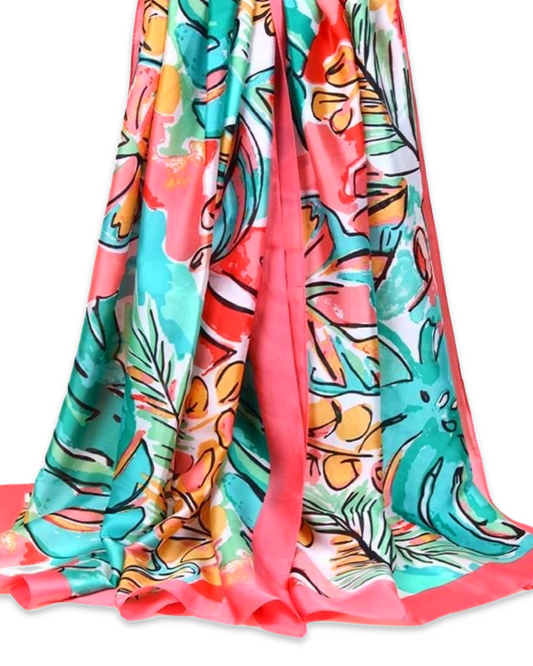Tropical sjaal silky - Red