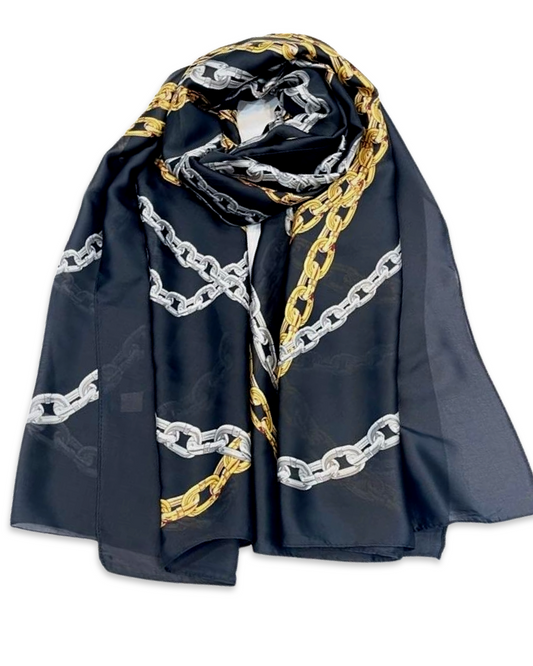 Chain sjaal silky - Black