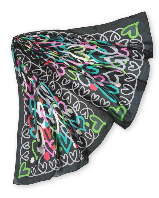 Love sjaal silky - Black