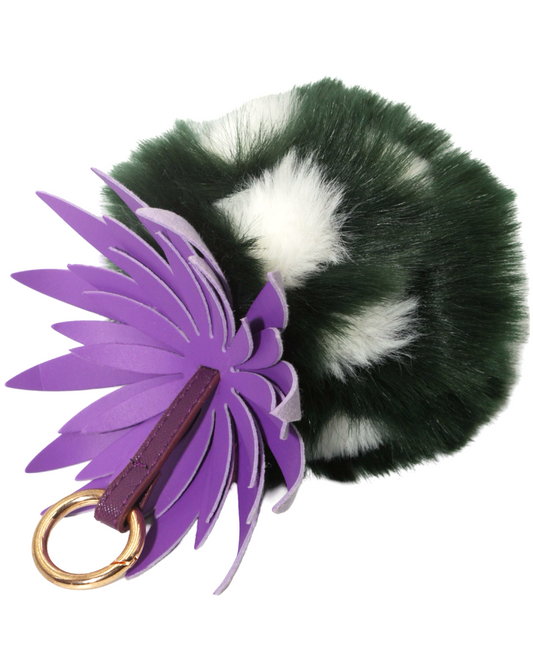 Fluffy pineapple bag charm