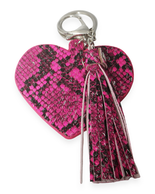 Snake heart bag charm
