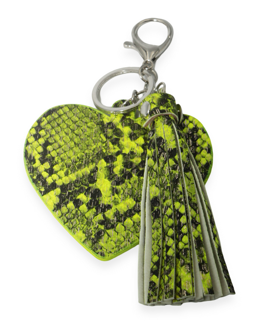 Snake heart bag charm