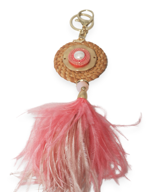 Feather amulet bag charm