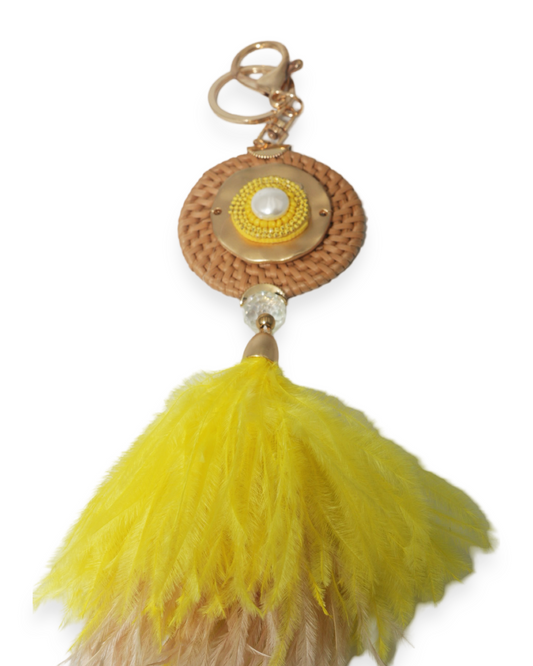 Feather amulet bag charm