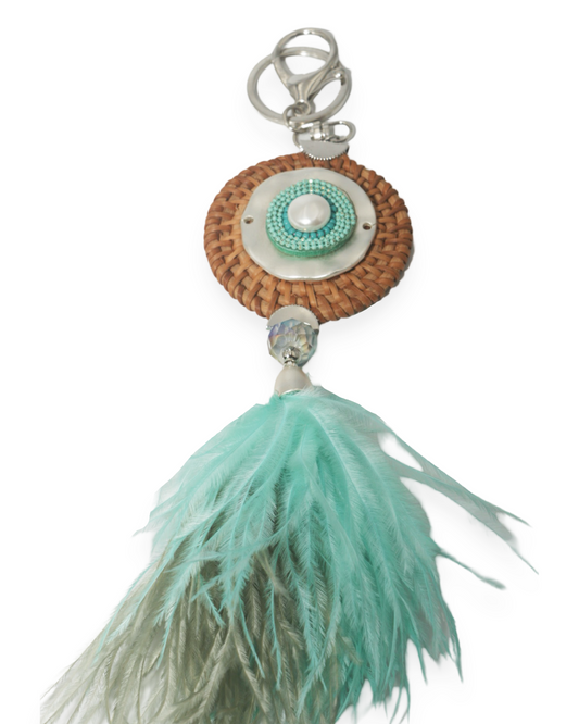 Feather amulet bag charm