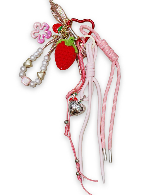 Strawberry bag charm