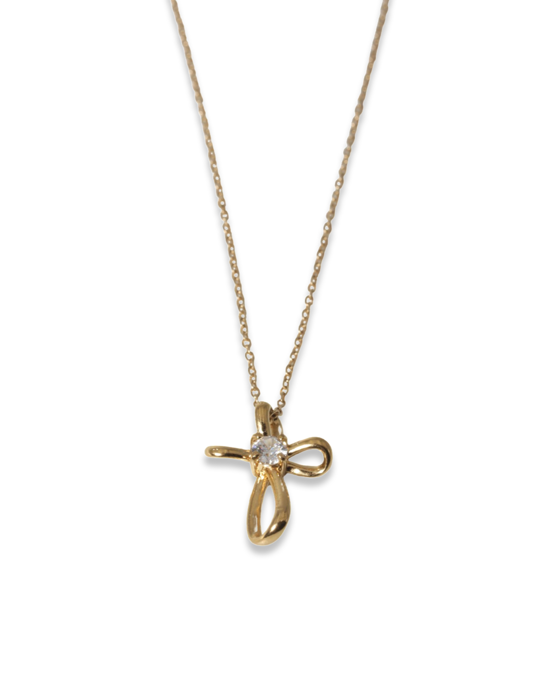 Cross stone ketting