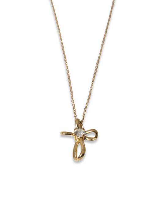 Cross stone ketting