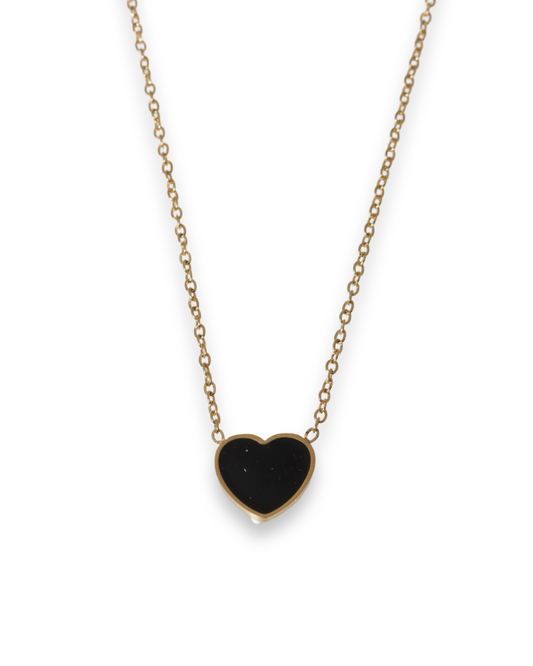 Black heart ketting