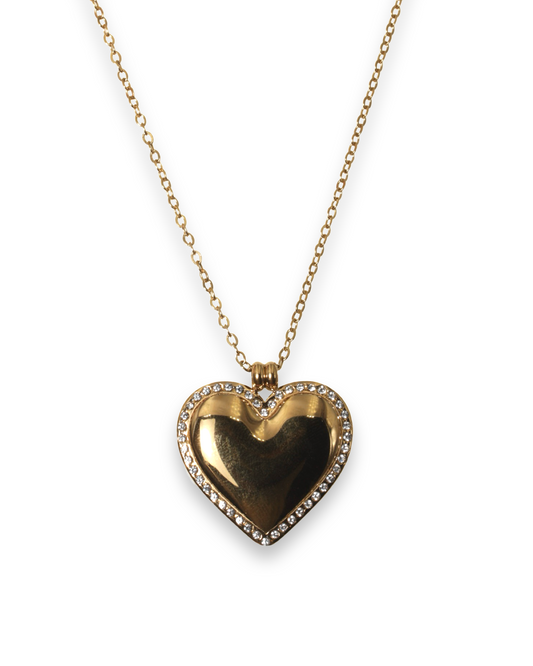 Bling heart ketting