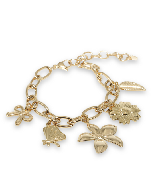 Flower charm armband
