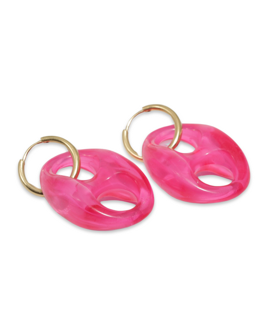 Chain resin oorbellen