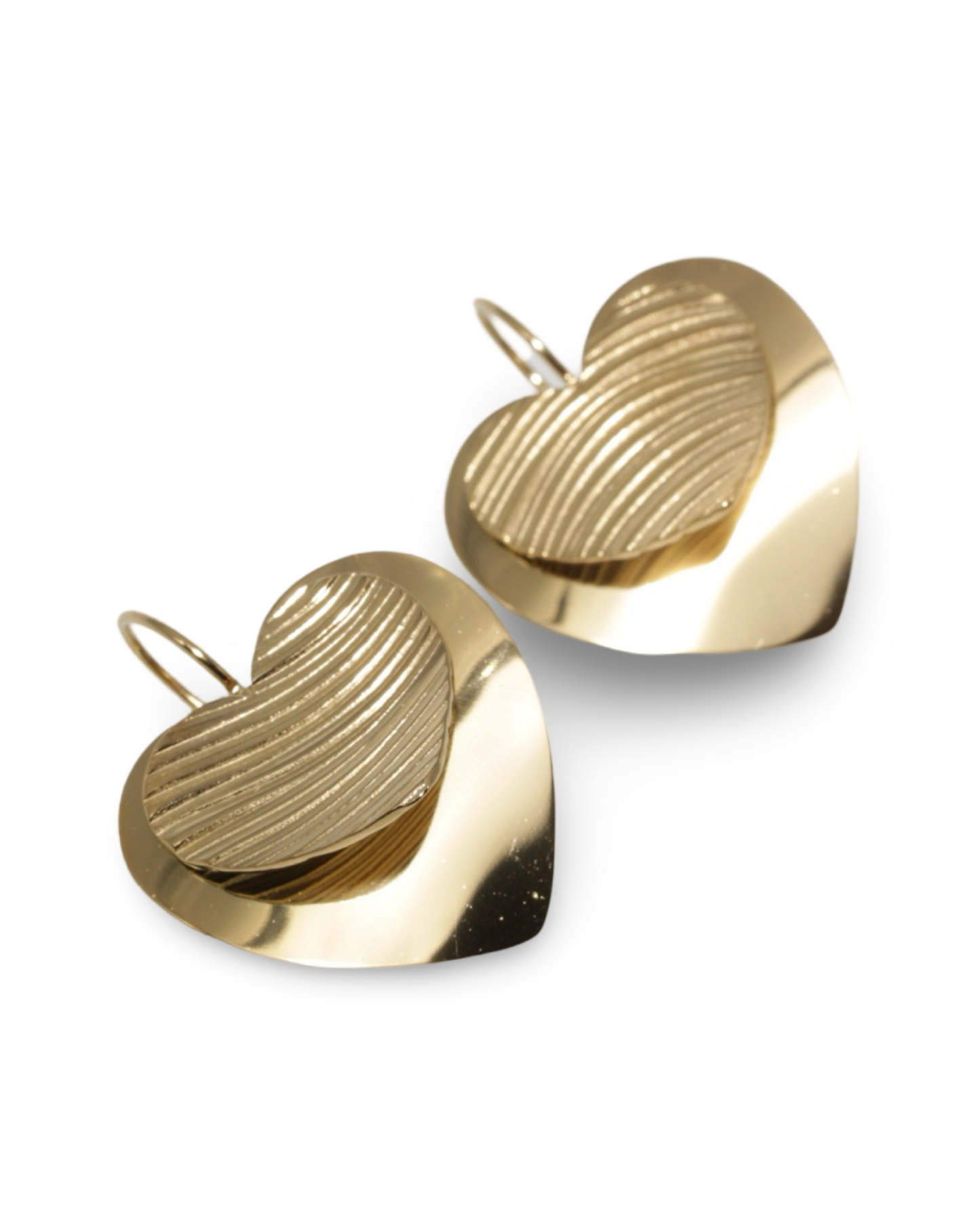 Duo heart oorbellen
