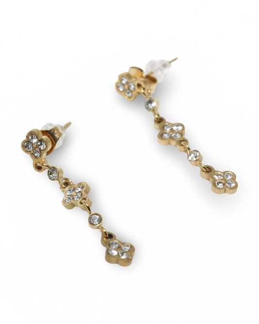 Trio clover oorbellen