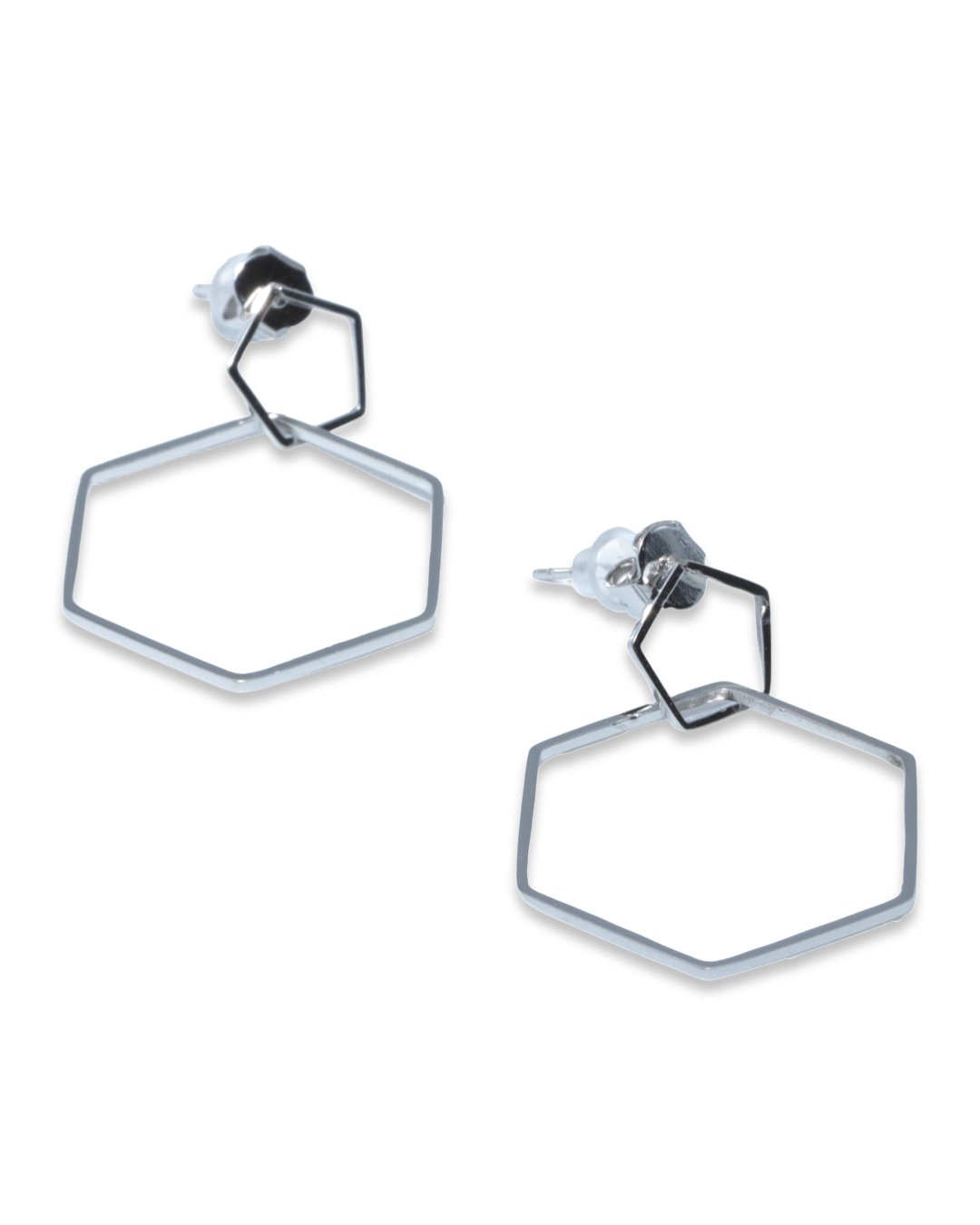 Hexagon oorbellen