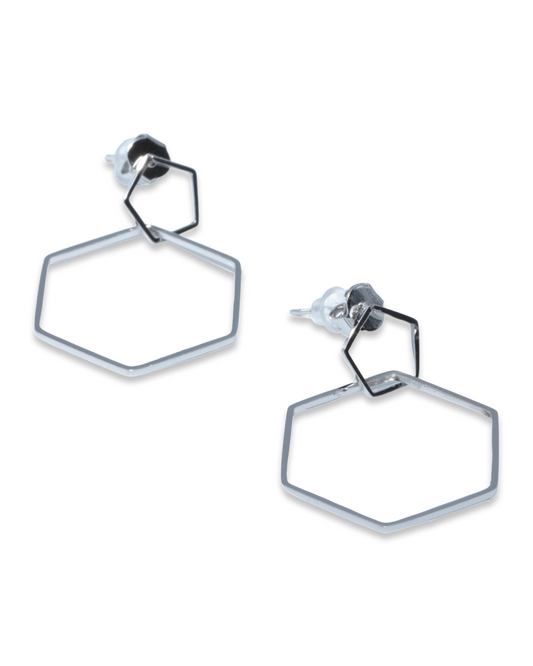 Hexagon oorbellen