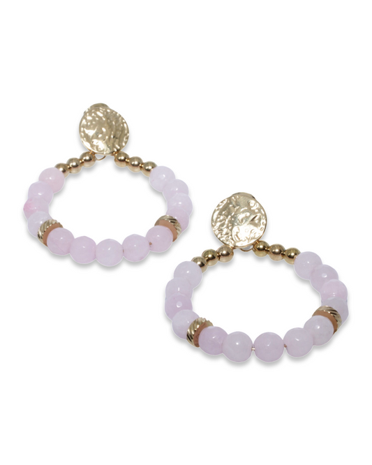 Pink pearl oorbellen
