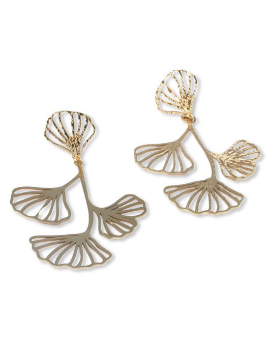 Multi ginkgo oorbellen