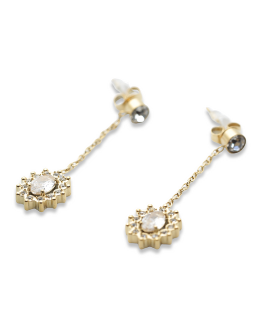 Amulet bling oorbellen