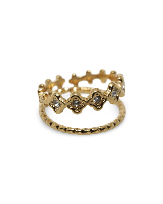 Sparkle clover ring