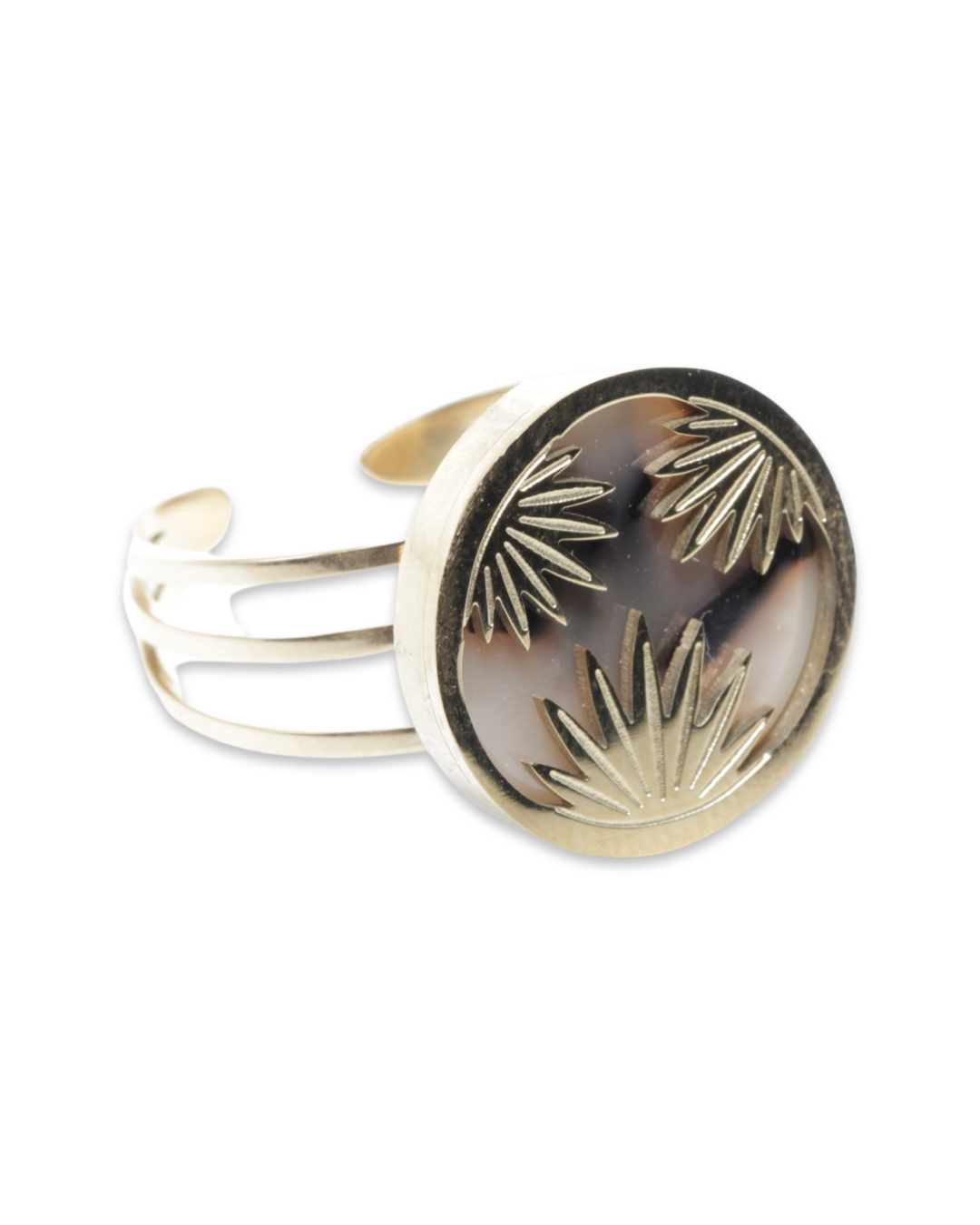 Marble leaf ring
